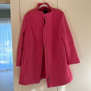 Bright pink wool Talbots Coat